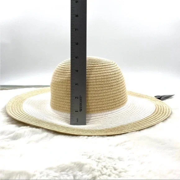 Chic Natural and White Straw Hat - Picture 5 of 7